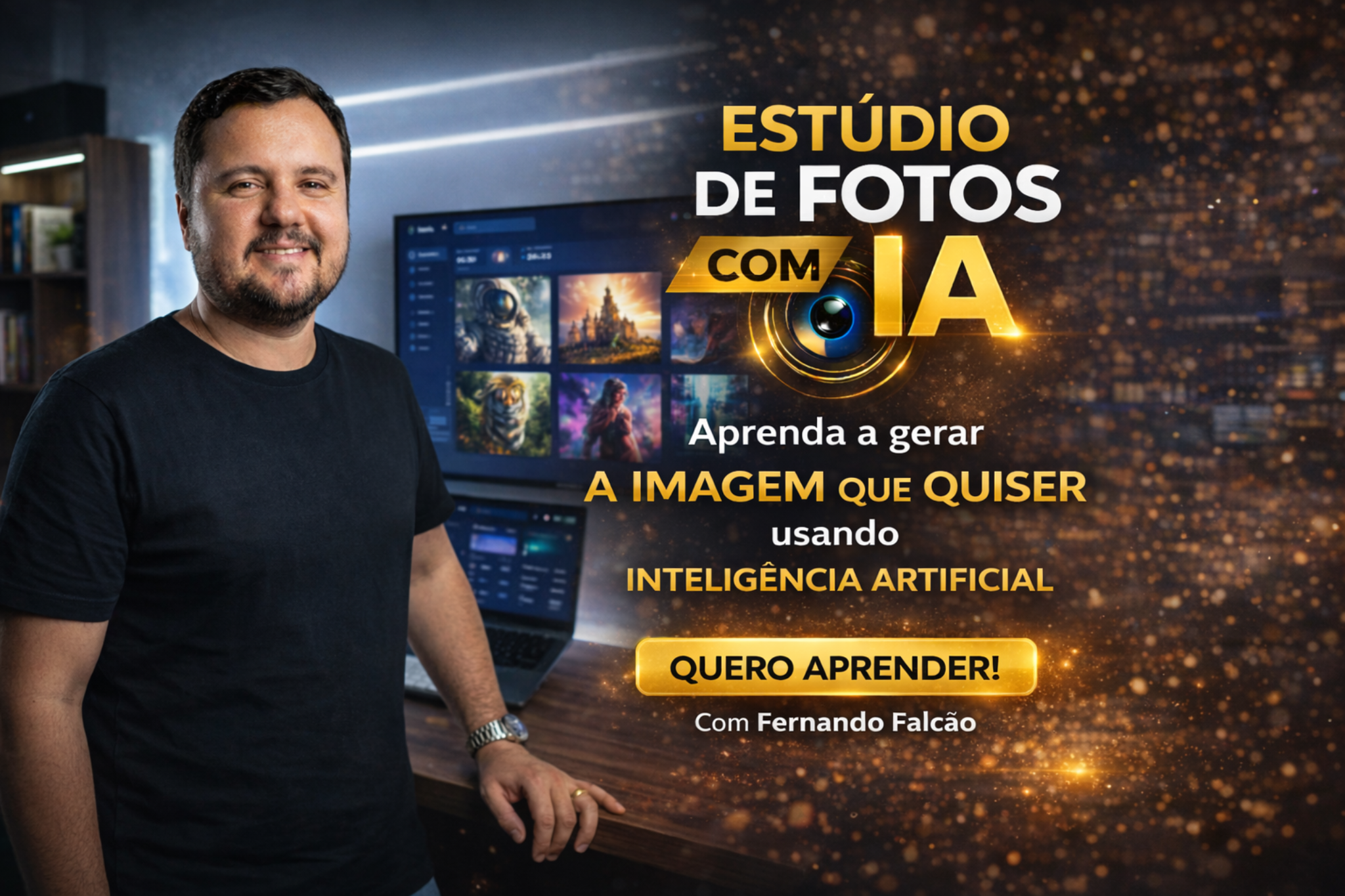Arte principal do curso Estúdio de Fotos com IA